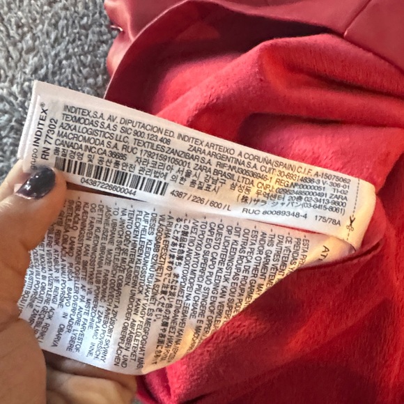 ZARA Faux Leather Red Knot Front Mini Skirt size L - Picture 11 of 12